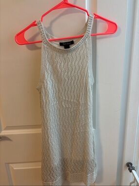 White House Black Market Ivory Crochet Tank Dress